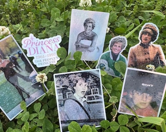 Princess Diana Holographic Sticker Pack – 90s Royal Icon Stickers (7+2 Bonus Stickers!)