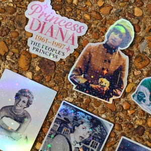 Diana Sticker Princess Diana Holographic Sticker Pack – 90s Royal Icon Stickers (7+2 ...