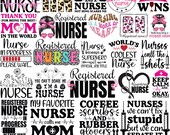 Nurse Mom T-shirt Design Svg Bundle, Nurse Gift Idea, Nurses Week Gift, Mothers Day Gift for Nurse Moms, Nurse Life Sublimation Bundle