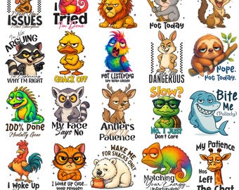 Paquete de camisetas con frases divertidas de animales, animales sarcásticos con frases humorísticas, camisetas con sarcasmo, camisetas con frases sarcásticas, camisetas con frases divertidas de moda
