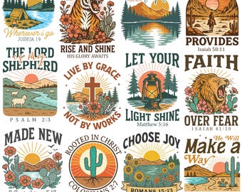 Retro Christian Shirt Svg Bundle, Bible Verse Sublimation Designs, Faith Quotes PNG, Vintage Religious Tee Graphics, Scripture Christian Png