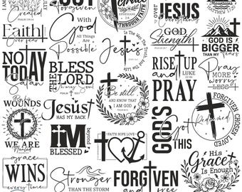 Christian Shirt SVG Bundle, Faith Quotes SVG, Bible Verse PNG, Religious Scripture Sayings, Inspirational Jesus Quote Designs for Cricut