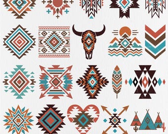 Boho Tribal Pattern SVG Bundle, Boho Aztec Western SVG Bundle, Boho Aztec clipart Design Sublimation, South western Clipart Png