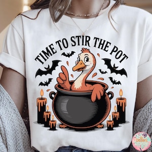 Time to Stir the Pot Spooky Goose T-shirt Png, Funny Spooky Goose shirt, Spooky Season Shirt png, Goose Halloween design sublimation
