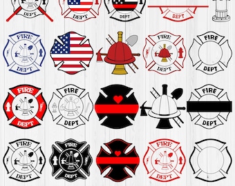 Fire Dept SVG Bundle, fire department clipart, firefighter Clipart, Maltese Cross Svg PNG Design Sublimation, Fireman svg Cut files