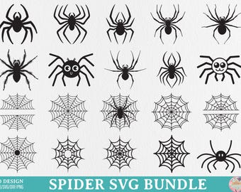 Bundle Svg araignée, toile d'araignée SVG, clipart toile d'araignée, silhouette de toile d'araignée cricut coupe fichiers, fichiers Svg Halloween pour Cricut, araignées