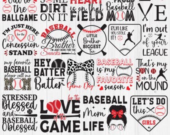Baseball SVG Bundle, Baseball Mom T-Shirt Designs, Baseball sports svg Cut File Cricut, Love Game Printable, Baseball Team Template Svg