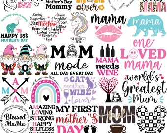 Mothers Day T-shirts, Happy Mother's Day Shirt cut files, funny Mom SVG Bundle, Motherhood png, Mama Life SVG, Mother's Day Sublimation