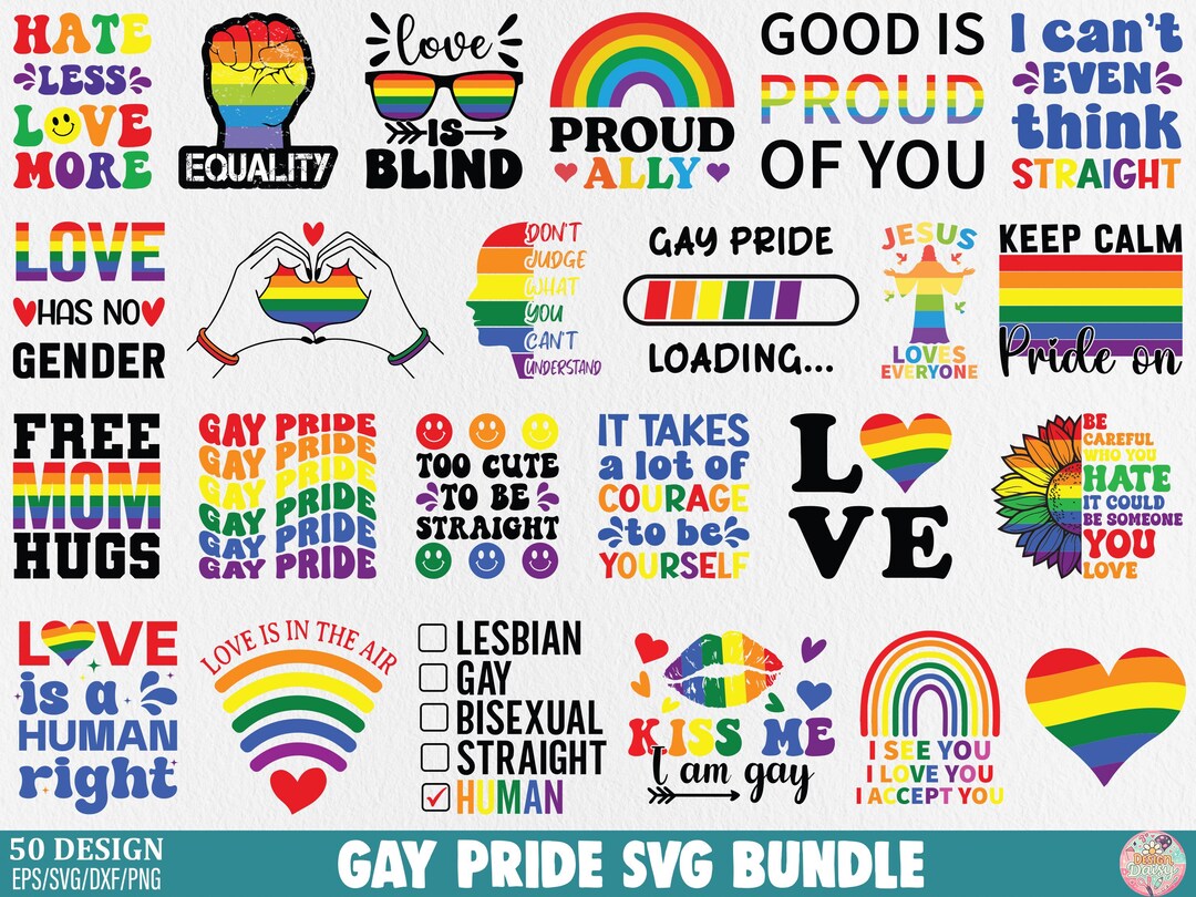 Gay Pride SVG Bundle: LGBTQ T-shirt Designs (digital Download) - Etsy