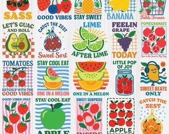 Trendy Summer fruits SVG Bundle, Summer Fruits T-shirt Design Bundle, Summer Beach Typography Tshirt SVG, Retro Summer Beach Vibes cut file