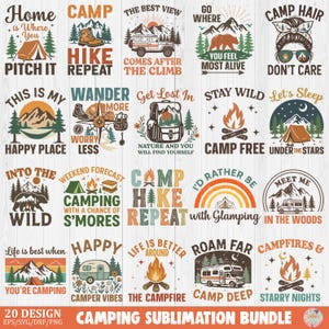 camping Life SVG Bundle, outdoor nature Camp Graphics, Trending Camping TShirt SVG Sublimation, adventure camping Vibes Shirt commercial use