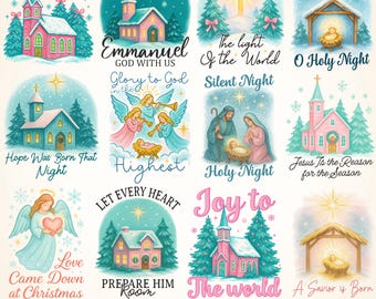 Nativity Clipart: Christian Christmas PNG Bundle (Digital Download)