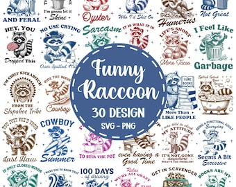 Funny Raccoon Shirt SVG Bundle, Sarcastic Raccoon Quote Sublimation, Cute Animal Sayings, Raccoon Sarcasm Png, Sarcasm Png, Raccoon PNG