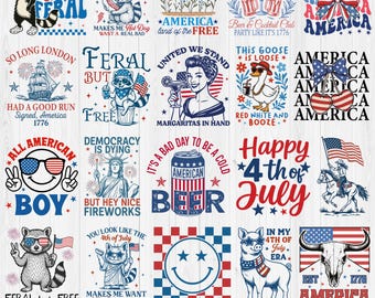 Trending Fourth of July T-Shirt Bundle, Patriotic july Shirts, Independence Day SVG, 4th of july Svg Files for Cricut, Memorial Day SVG