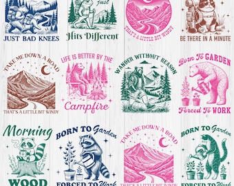 Paquete SVG de camisetas retro divertidas de senderismo y naturaleza, sublimación de aventuras en la naturaleza, frases divertidas de aventuras retro, camisetas para actividades al aire libre