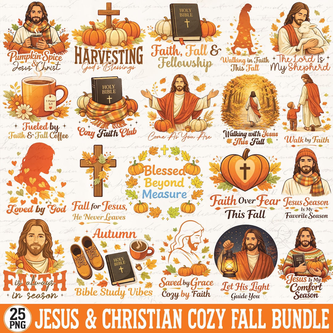 Christian Fall Tshirt SVG Bundle, Jesus Autumn Faith Shirt Designs ...