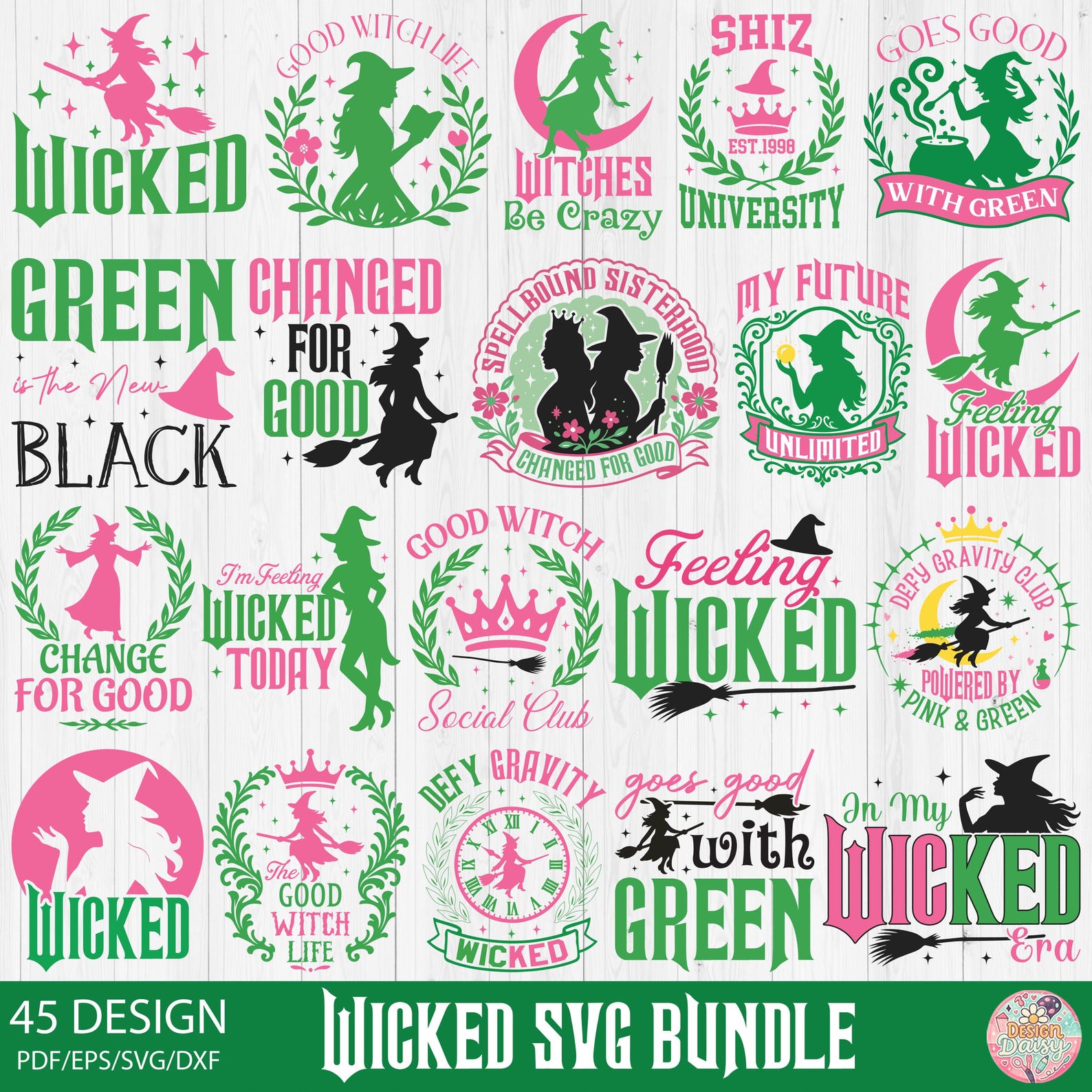 Wicked T-shirt Svg Png Bundle, Wicked Pink and Green Shirts, Wizard ...