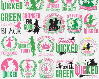 Wicked T-shirt Svg Png Bundle, Wicked Pink and Green Shirts, Wizard Musical Movie Png, witch vibes svg, Wicked Change For Good Png