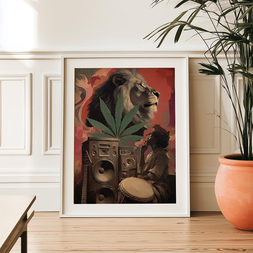 Bob Marley Lion Poster - Etsy