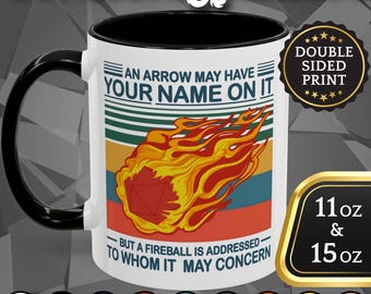 D&D Mug Dungeons and Dragons Coffee Cup: Wizard Fireball Meme (11/15oz)