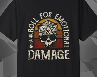 Roll For Emotional Damage RPG Shirt | Funny D&D Tee | Tabletop Roleplay Gamer Gift