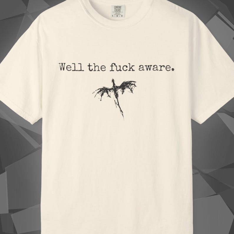 Comfort Colors unisex T-shirt featuring a Fourth Wing fantasy design inspired by the Empyrean Series. Premium quality 100% cotton shirt with a soft, relaxed fit, available in 14 colors and plus sizes. Bookish fantasy apparel inspired by Iron Flame, Onyx Storm, Basgiath War College, Dragon Riders, Fly or Die, and the Riders Quadrant, for fans of Violet Sorrengail, Xaden Riorson, and Rebecca Yarros.