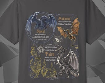Fourth Wing Dragons Shirt | Andarna Tairn Sgaeyl | Iron Flame | Onyx Storm | Empyrean Series