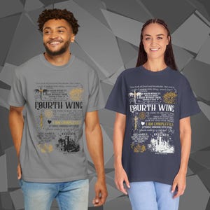 Comfort Colors unisex T-shirt featuring a Fourth Wing fantasy design inspired by the Empyrean Series. Premium quality 100% cotton shirt with a soft, relaxed fit, available in 14 colors and plus sizes. Bookish fantasy apparel inspired by Iron Flame, Onyx Storm, Basgiath War College, Dragon Riders, Fly or Die, and the Riders Quadrant, for fans of Violet Sorrengail, Xaden Riorson, and Rebecca Yarros.