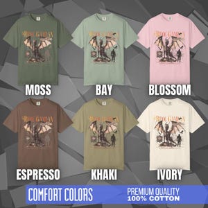 Comfort Colors unisex T-shirt featuring a Fourth Wing fantasy design inspired by the Empyrean Series. Premium quality 100% cotton shirt with a soft, relaxed fit, available in 14 colors and plus sizes. Bookish fantasy apparel inspired by Iron Flame, Onyx Storm, Basgiath War College, Dragon Riders, Fly or Die, and the Riders Quadrant, for fans of Violet Sorrengail, Xaden Riorson, and Rebecca Yarros.