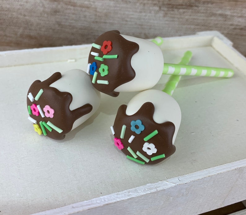 Fake Spring Marshmallows Fake Marshmallows on a Stick Etsy