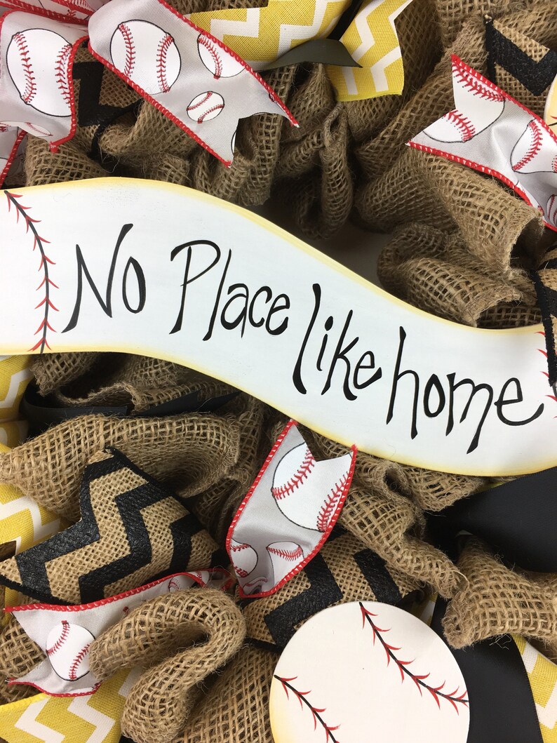 Summer wreath sports wreath baseball wreath spring wreath Burlap Baseball wreath black and gold