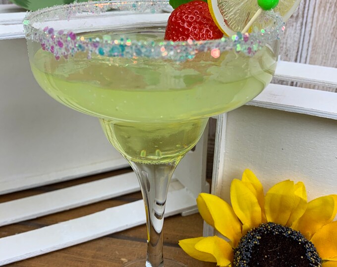 Fake Margarita , Fake Drink, Fake Frozen Tropical Drink, Fake Fruity Adult Drink, Resin Drink