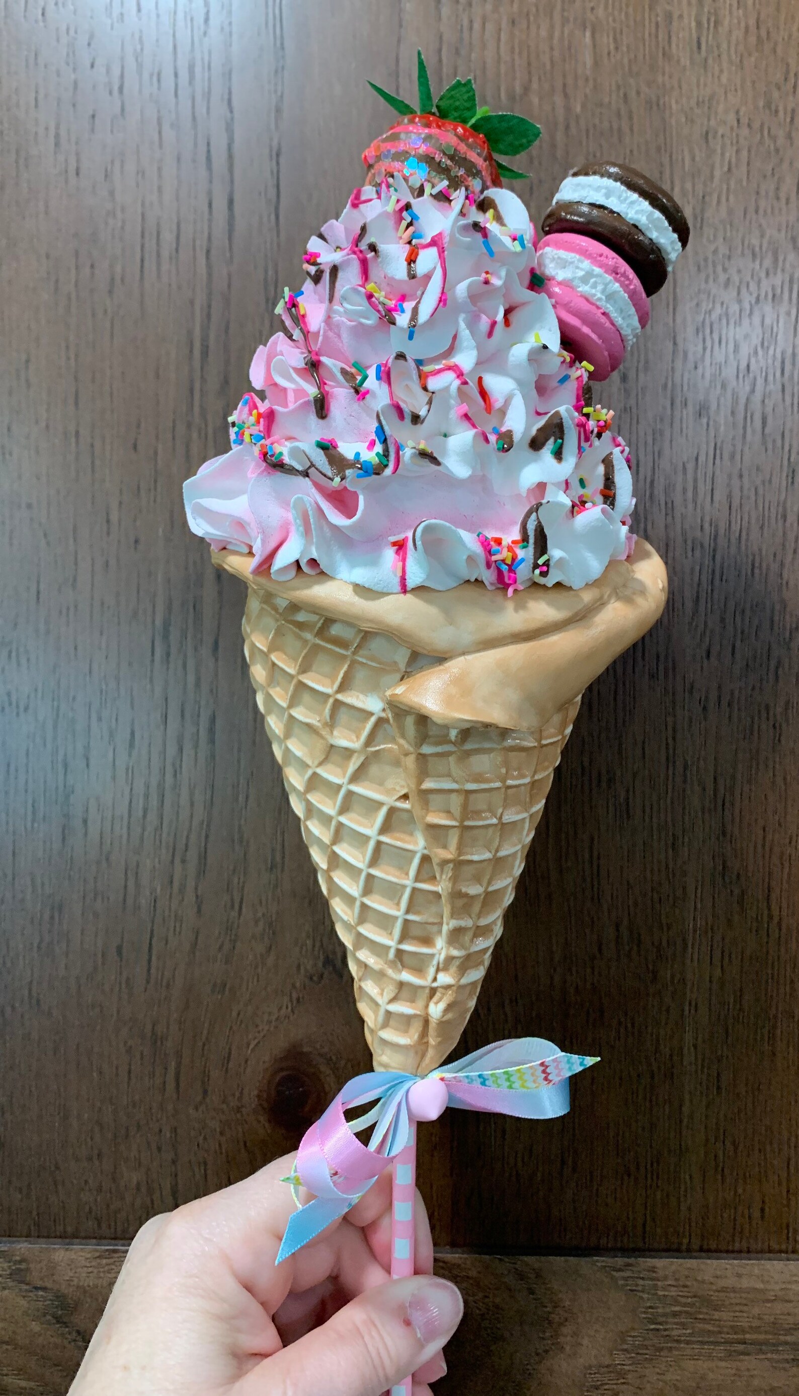 Fake Waffle Cone Faux Ice Cream Cone Fake Ice Cream Decor Etsy