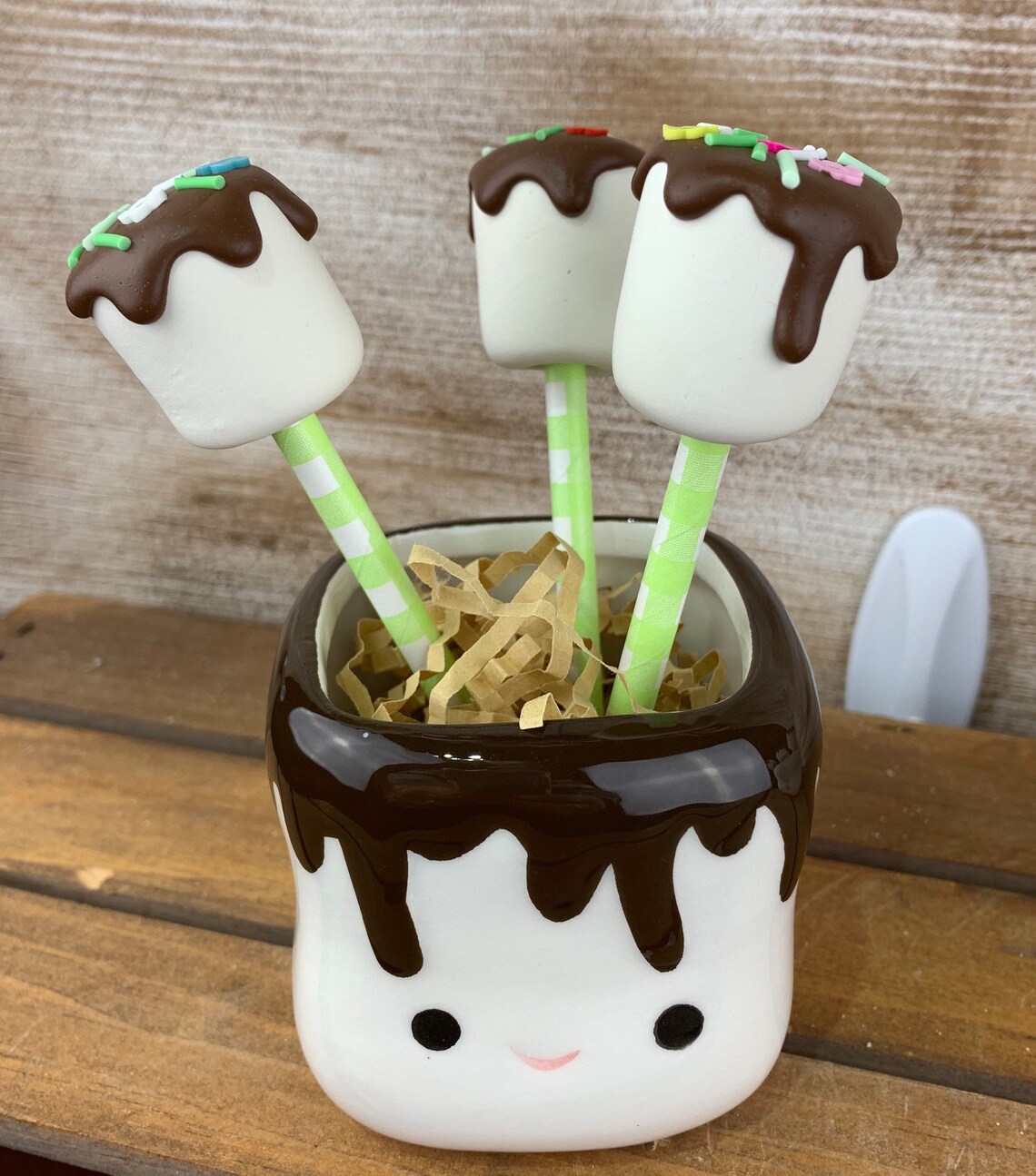 Fake Spring Marshmallows Fake Marshmallows on a Stick Etsy