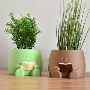 Cozy Reading Plant Pot / Book Planter / Planter and Pot / Cute Succulent Pot / Cute Desk Decor / Cute Planter