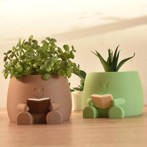 Book Planter / Cozy Reading Plant Pot / Planter and Pot / Cute Succulent Pot / Cute Desk Decor / Cute Planter