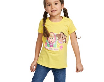 Camiseta infantil de Masha y el Oso: ¡Qué desastre! Escena artística (Tallas 2T-6T)