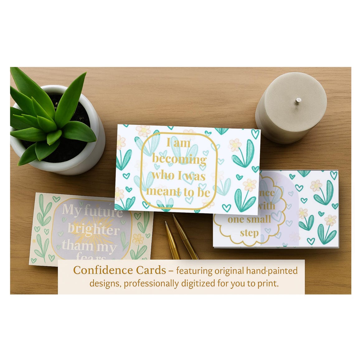 Printable Confidence Cards – 4 Daily Affirmations for Teen Girls ...