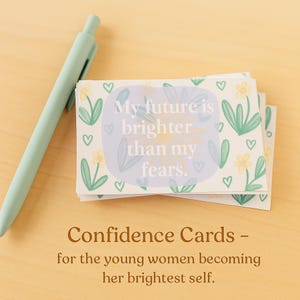 Druckbare Selbstvertrauen Karten – 4 tägliche Affirmationen für Teenager Mädchen & Frauen | Selbstliebe, Mentales, Journaling | Sofort Download