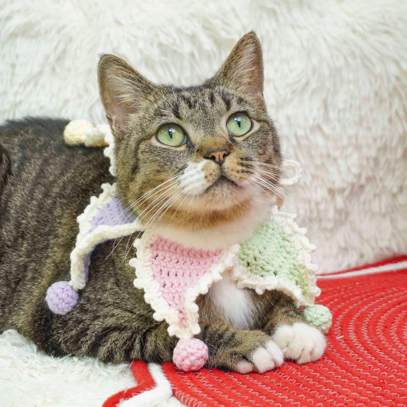 Bib Pattern Cat Cat Bib Crochet Pattern, Collar Bib Crochet Pattern, Cat Costume Bib ...