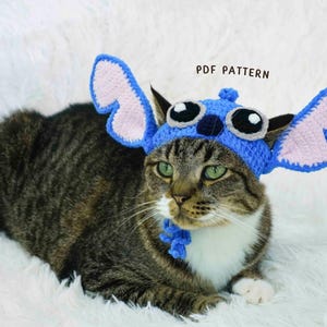 Cute Cat Hat Crochet Pattern, Cat Hat Crochet Pattern, Fantasy Cat Hat Crochet, Funny Pet Costume Hat, Handmade Cat Beanie, PDF Pattern