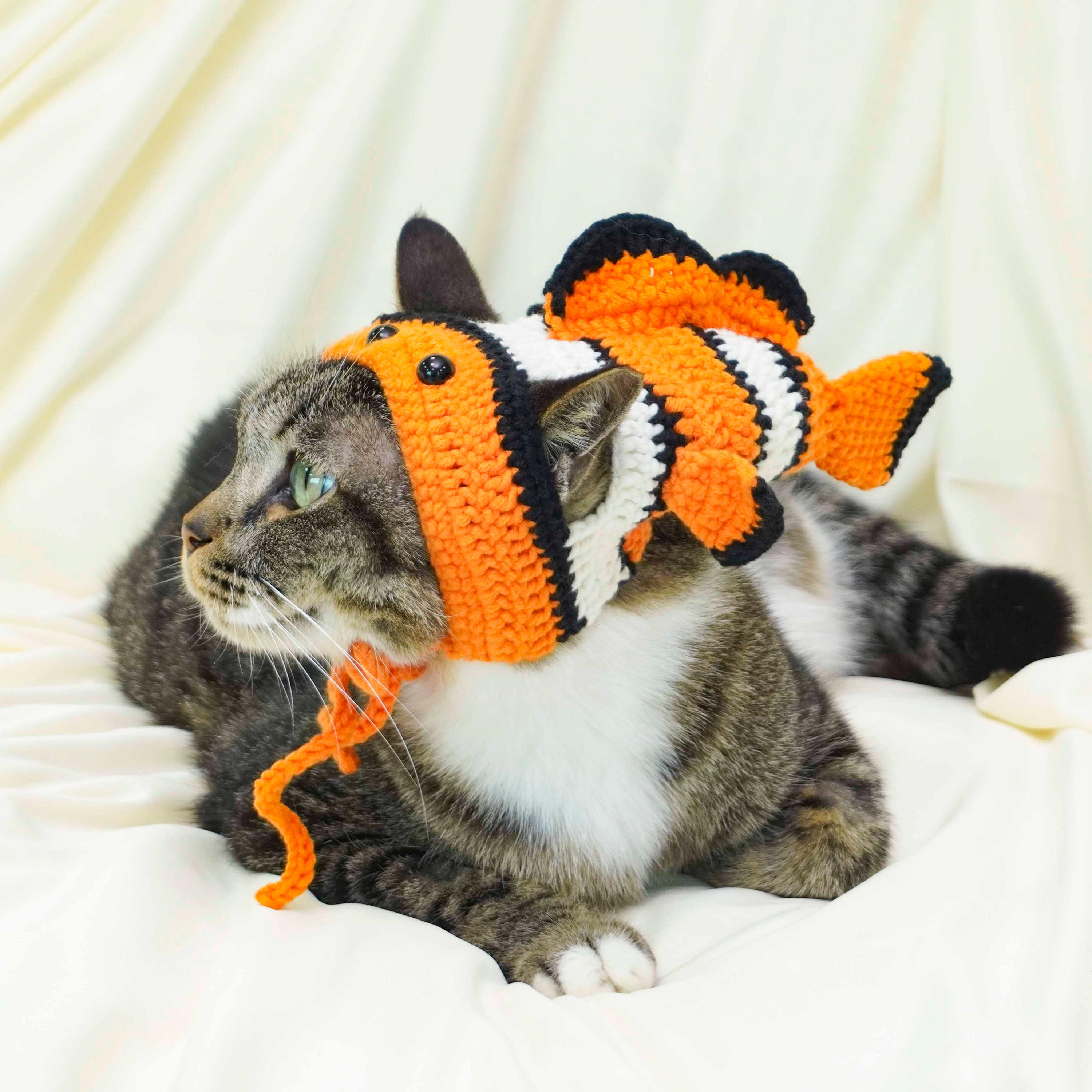 Orange Fish Cat Hat Crochet Pattern, Cat Hat Crochet Pattern, Cat Fish ...