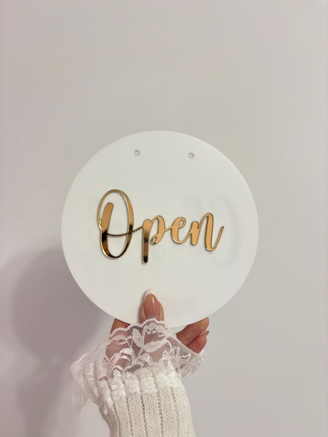 Chic Acrylic Open Closed Sign | Luxury Hanging Business Sign ...