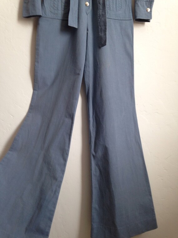 Vintage 1970's French Blues Denim Jumpsuit - image 5