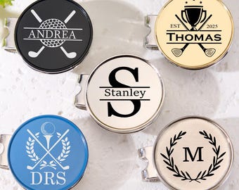 Segnapalla da golf personalizzato con clip magnetica per cappello, segnapalla da golf inciso, regalo per testimone dello sposo, regalo per golfista per papà, regalo di Natale per lui