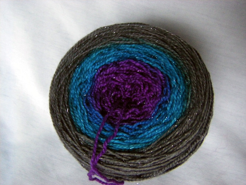 Superwash Merino Nylon Stellina Sparkly Gradient Calypso Sock Wishing Out Loud image 1