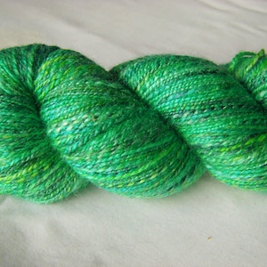 Merino Silk Handspun and Hand Dyed Fingering Weight - Bountiful Greens