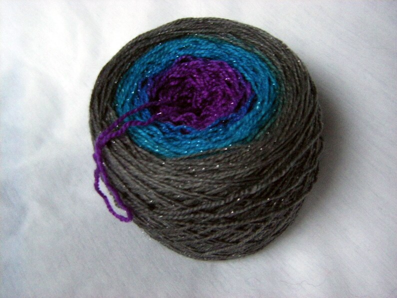 Superwash Merino Nylon Stellina Sparkly Gradient Calypso Sock Wishing Out Loud image 2