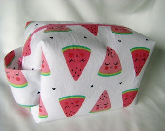 Knitting Project Box Bag Super Cute Watermelon Print - FREE SHIPPING in Canada