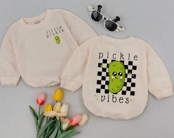 Little Pickle Romper Romper Short Sleeves, Little Bodysuit, Vegan Clothes, Vegan Baby Gift, Cute Bodysuit Baby, Cute Pickle Baby Jumpsuit